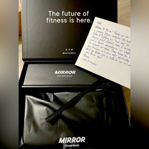 Mirror welcome kit w heart rate monitor, fitness bands, box, stickers BNIB